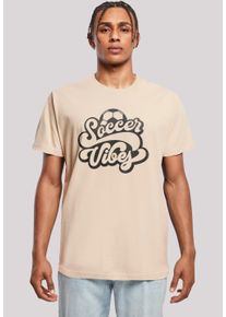 F4NT4STIC Herren T-Shirt "Soccer Vibes Typography Sporty Graphic", beige, casual, Gr. XXL, Obermaterial: 100% Baumwolle, Shirts, Premium Qualität