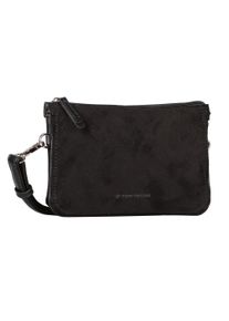 Tom Tailor Damen Umhängetasche "Lorella", schwarz, Polyurethan, Taschen, aus weichem Suede-Imitat mit fein genarbtem Lederimitat besetzt