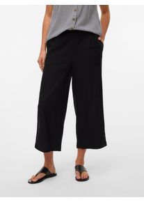 Véro Moda VERO MODA Damen Culotte "VMMYMILO H/W CULOTTE PANT WVN GA", schwarz, modisch, Gr. S, unifarben, Web, Obermaterial: 55% Viskose, 45% Leinen, Hosen,