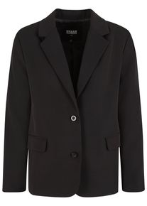 Urban Classics Damen Allwetterjacke "Urban Classics Ladies Long Blazer", schwarz, casual, Gr. XS, unifarben, 94% Polyester, 6% Elasthan, Jacken