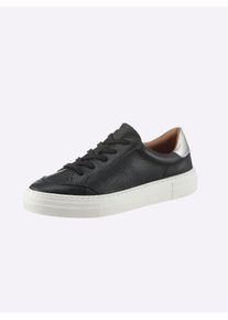 Heine Damen Sneaker, Gr. 38, schwarz, Leder, Glattleder, Glattleder, modisch, Schuhe