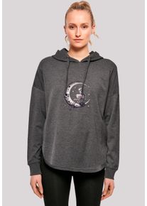 F4NT4STIC Damen Kapuzenpullover "Gothic Valentinstag Skelett Mond", grau, casual, Gr. S, Obermaterial: 100% Baumwolle, Pullover, Premium Qualität