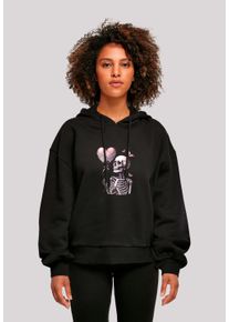 F4NT4STIC Damen Sweatshirt "Skelett hält Herzballon", schwarz, casual, Gr. M, Obermaterial: 100% Baumwolle, Sweatshirts, Premium Qualität