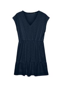 Véro Moda VERO MODA Damen Minikleid "VMKIM CS V-NECK SHORT DRESS JRS GA", blau, modisch, Gr. XL, unifarben, Jersey, Obermaterial: 92% Polyester, 8% Elasthan,
