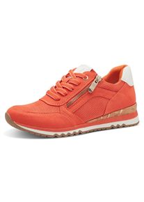 Marco Tozzi Damen Keilsneaker, Gr. 36, orange, Textil, Lederimitat, Veloursleder, sportlich, Schuhe, Freizeitschuh, Halbschuh, Schnürschuh in veganer