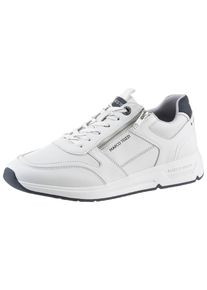 Marco Tozzi Herren Keilsneaker, Gr. 46, weiß, Lederimitat, Textil, kontrastfarbene Details, sportlich, Schuhe, Freizeitschuh, Halbschuh, Schnürschuh