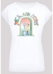 F4NT4STIC Herren Kurzarmshirt "F4NT4STIC Damen Icon Doors with Ladies Extended Shoulder Tee", weiß, casual, Gr. XS, unifarben, 100% Baumwolle, Shirts