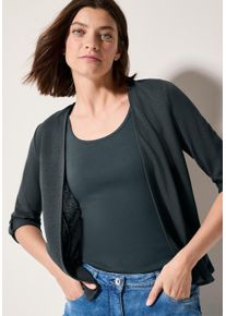 Cecil Damen Shirtjackeslate khaki, casual, Gr. S, unifarben, Jersey, Obermaterial: 60% Viskose, 40% Polyester, Shirts, mit Turn-Up Ärmel