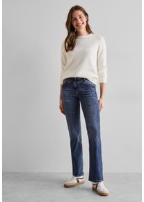 Cecil Damen Bootcut-Jeans, blau, casual, Gr. 29, unifarben, Jeans, 80% Baumwolle, 18% Polyester, 2% Elasthan, Jeans, High Waist