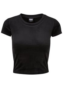 Urban Classics Herren T-Shirt "Urban Classics Damen Ladies Short Velvet Tee", schwarz, casual, Gr. XXXL, unifarben, 93% Polyester, 7% Elasthan, Shirts