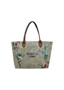 DOGO Damen Weekender "Weekender As Free As A Bird Damen Handtaschen (Fashion) /", beige, Lacklederimitat, Taschen, Vegan
