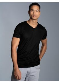 TRIGEMA Herren T-Shirt "TRIGEMA V-Shirt aus 100% Lyocell", schwarz, Basic, Gr. XL, 100% Lyocell, Shirts