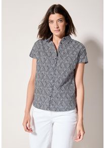 Cecil Damen Hemdbluse, blau, casual, Gr. XXL, gemustert, Web, 100% Baumwolle, Blusen, aus reiner Baumwolle