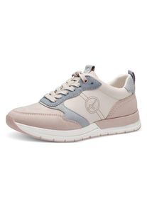 Tamaris Damen Keilsneaker, Gr. 41, beige, Lederimitat, sportlich, Schuhe, Schnürschuh, Freizeitschuh, Halbschuh mit Kontrastbesätzen