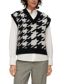 s.Oliver Damen Pullunder, schwarz-weiß, casual, Gr. 44, Strick, Obermaterial: 49% Wolle, 24% Polyester, 15% Polyamid, 10% Alpaka, 2% Elasthan,