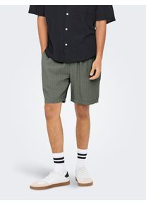 Only & Sons ONLY & SONS Herren Shorts "ONSTEL LINEN LATHAM 0257 SHORTS", grün, modisch, Gr. XXL, unifarben, Web, Obermaterial: 55% Leinen, 45% Viskose, Hosen