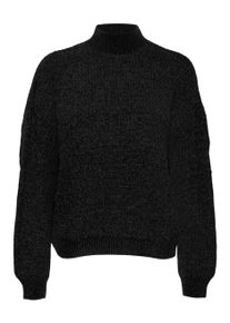 Véro Moda VERO MODA Damen Strickpullover "VMKAIA LS HIGHNECK PULLOVER BF", schwarz, modisch, Gr. XS, unifarben, meliert, Strick, Rippstrick, Obermaterial: 100%