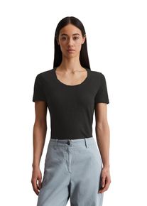 Marc O'Polo MARC O'POLO Damen T-Shirt "mit getwistetem Ausschnitt", schwarz, Basic, Gr. XXL, unifarben, Obermaterial: 100% Baumwolle, Shirts