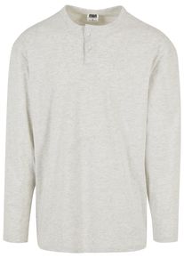 Urban Classics Herren Longsleeve "Urban Classics Herren Organic Oversized Henley Longsleeve", grau, klassisch, Gr. S, unifarben, 100% Baumwolle,