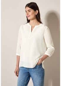 Cecil Damen Shirtbluse, weiß, casual, Gr. L, unifarben, Web, 100% Baumwolle, Blusen, mit 3/4 Ärmeln