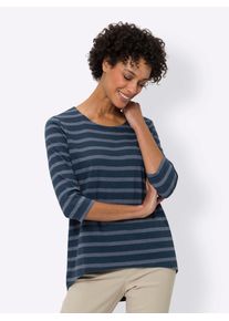 Classic Basics Damen 3/4-Arm-Shirt "3/4-Arm-Shirt"dunkelblau, taubenblau, geringelt, Gr. 46, gemustert, mehrfarbig, gestreift, 100% Baumwolle, Shirts
