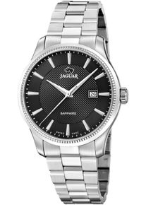 Jaguar Herren Quarzuhr "Essentia"silberfarben, schwarz, Armbanduhren, Armbanduhr, Herrenuhr, Swiss Made, Edelstahlarmband, analog, Datum