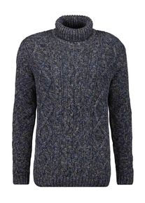 Ragman Herren Rollkragenpullover, blau, casual, Gr. L, 100% Baumwolle, Pullover