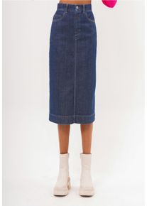 FRESHLIONS Damen Sommerrock "Moni", blau, Gr. S, 100% Baumwolle, Röcke, mit stilvollem Beinschlitz
