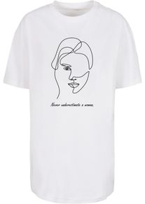 Merchcode Herren T-Shirt "Merchcode Damen Ladies WD - Woman Figure Oversized Boyfriend Tee", weiß, casual, Gr. 5XL, bedruckt, 100% Baumwolle, Shirts