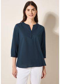 Cecil Damen Shirtbluse, blau, casual, Gr. L, unifarben, Web, 100% Baumwolle, Blusen, mit 3/4 Ärmeln