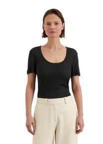 Marc O'Polo MARC O'POLO Damen T-Shirt "aus Leinen-Lyocell-Mix", schwarz, Basic, Gr. XXL, unifarben, Obermaterial: 55% Leinen, 45% Lyocell, Shirts