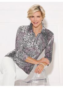 Classic Basics Damen Poloshirt "Shirt", lila, Gr. 40, gemustert, mehrfarbig, 95% Viskose, 5% Elasthan, Shirts