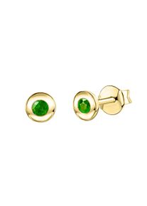 Vivance Damen Paar Ohrstecker "375/- Gelbgold glanz Smaragd", ONE-SIZE, Gold, gelb, Gold, Ohrringe
