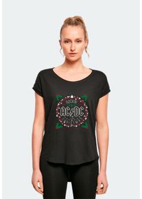 F4NT4STIC Damen T-Shirt "AC/DC Christmas Circle", schwarz, casual, Gr. S, Obermaterial: 100% Baumwolle, Shirts, Damen,Premium