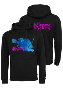 MisterTee Herren Kapuzensweatshirt "MisterTee Herren Anxiety Hoody", schwarz, Gr. XL, bedruckt, 100% Baumwolle, Sweatshirts