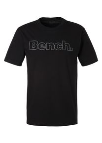 Herren T-Shirt, schwarz, Basic, Gr. S, BENCH. LOUNGEWEAR, unifarben, Obermaterial: 100% Baumwolle, Shirts, Shirt mit Logoprint, Basicshirt mit
