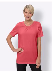 Classic Basics Damen Longshirt "Longshirt", orange, Gr. 44, gemustert, mehrfarbig, meliert, 65% Polyester, 35% Baumwolle, Shirts
