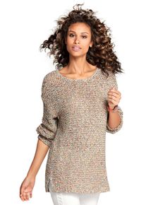 Heine Damen Rundhalspullover "Rundhals-Pullover", bunt, Gr. 48, gemustert, unifarben, mehrfarbig, 55% Baumwolle, 45% Polyester, Pullover