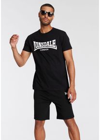 Lonsdale Herren Freizeitanzug "Shirt & Shorts Set MOY", schwarz, sportlich, Gr. XXL, unifarben, Obermaterial: 100% Baumwolle, Sportanzüge