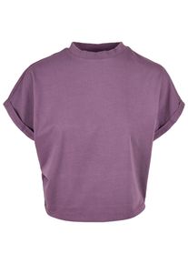 Urban Classics Herren T-Shirt "Urban Classics Damen Ladies Short Pigment Dye Cut On Sleeve Tee", lila, klassisch, Gr. L, colorblocking, 100%