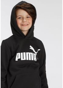 Puma Kinder Kapuzensweatshirt "ESS BIG LOGO HOODIE FL B", schwarz, sportlich, Gr. 128, bedruckt, Fleece, Obermaterial: 66% Baumwolle, 34% Polyester,