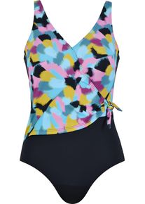 Naturana Damen Badeanzugschwarz multicolor, feminin, Gr. 48, unifarben, gemustert, mehrfarbig, Polyamid, Elasthan, Badeanzüge, Figurformender