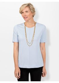 CLASSIC Damen Kurzarmshirt "Shirt", blau, Gr. 38, unifarben, 64% Baumwolle, 36% Polyester, Shirts