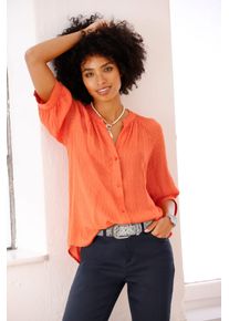 Heine Damen Kurzarmbluse, orange, Gr. 38, unifarben, 100% Viskose, Blusen