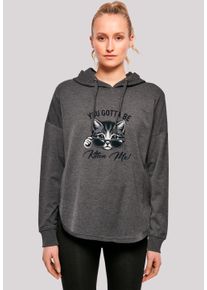 F4NT4STIC Damen Kapuzenpullover "Kätzchen You Gotta Be Kitten Me", grau, casual, Gr. M, Obermaterial: 100% Baumwolle, Pullover, Premium Qualität