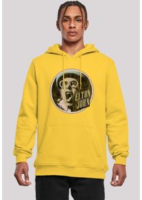 F4NT4STIC Herren Kapuzenpullover "Elton John Vintage Circle", gelb, casual, Gr. M, Obermaterial: 65% Baumwolle, 35% Polyester, Pullover, Premium