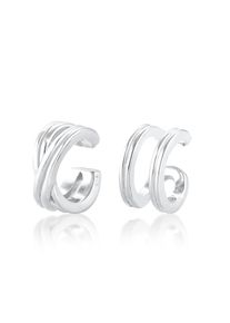 Elli Damen Paar Ohrhaken "Earcuff ohne Stein 925 Sterling Silber", OneSize, ohne Stein, Silber 925 (Sterlingsilber), silber, Silber 925
