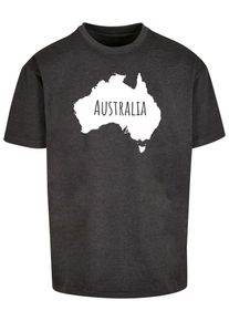 Merchcode Herren T-Shirt "Merchcode Herren Australia X Heavy Oversize Tee-BY102", grau, casual, Gr. M, bedruckt, 100% Baumwolle, Shirts