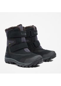 Timberland Damen Winterboots "CHILLBERGMID HOOK & LOOP GTX SNOW BOOT", Gr. 34, schwarz, Synthetik, Leder, sportlich, Schuhe, Snowboots,