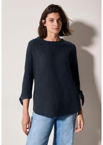 Cecil Damen Klassische Bluse, blau, casual, Gr. XS, unifarben, Web, 100% Baumwolle, Blusen, aus reiner Baumwolle